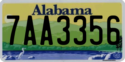 AL license plate 7AA3356