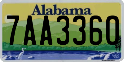 AL license plate 7AA3360