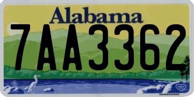 AL license plate 7AA3362