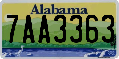 AL license plate 7AA3363