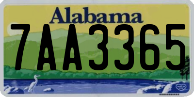 AL license plate 7AA3365
