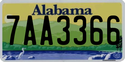 AL license plate 7AA3366