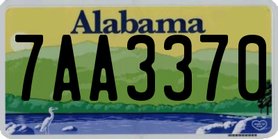 AL license plate 7AA3370