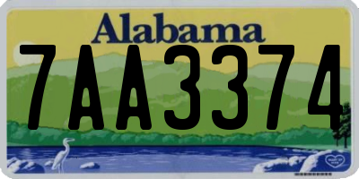 AL license plate 7AA3374