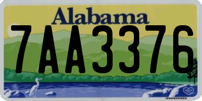 AL license plate 7AA3376