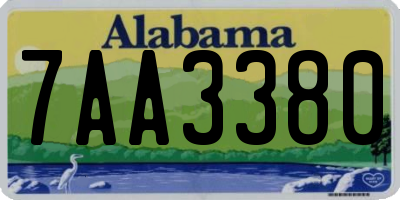 AL license plate 7AA3380