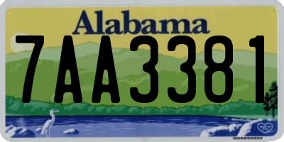 AL license plate 7AA3381