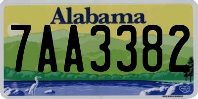 AL license plate 7AA3382