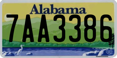 AL license plate 7AA3386