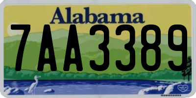 AL license plate 7AA3389
