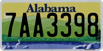 AL license plate 7AA3398