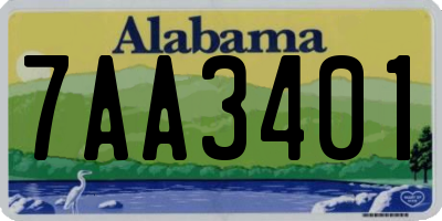 AL license plate 7AA3401
