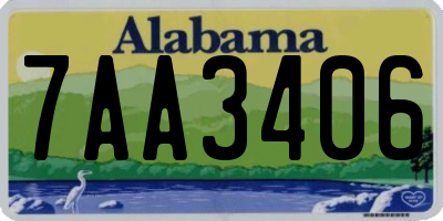 AL license plate 7AA3406
