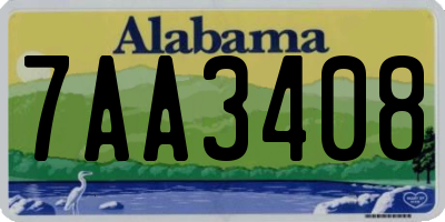 AL license plate 7AA3408
