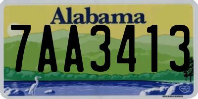AL license plate 7AA3413