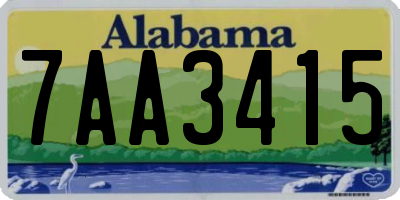 AL license plate 7AA3415