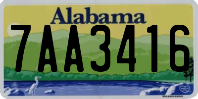 AL license plate 7AA3416
