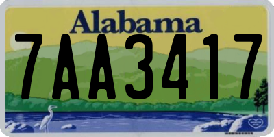 AL license plate 7AA3417