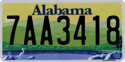 AL license plate 7AA3418