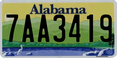 AL license plate 7AA3419