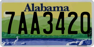AL license plate 7AA3420