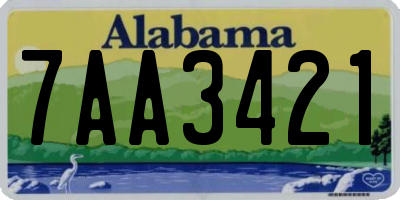 AL license plate 7AA3421