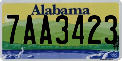 AL license plate 7AA3423