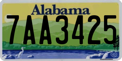 AL license plate 7AA3425