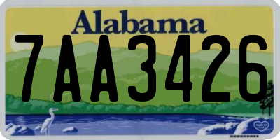 AL license plate 7AA3426