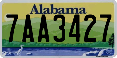AL license plate 7AA3427
