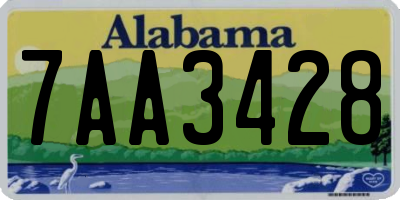 AL license plate 7AA3428