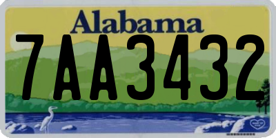 AL license plate 7AA3432