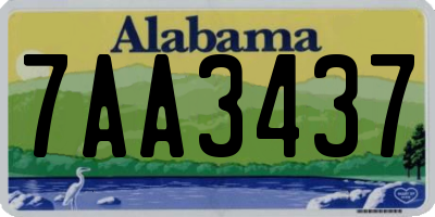 AL license plate 7AA3437