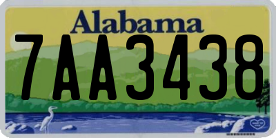 AL license plate 7AA3438