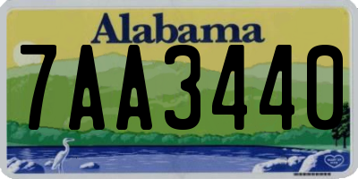 AL license plate 7AA3440