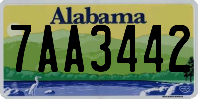 AL license plate 7AA3442