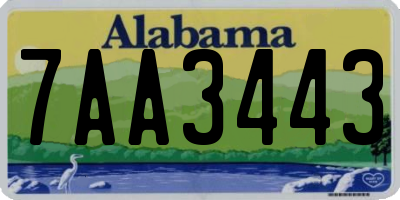 AL license plate 7AA3443