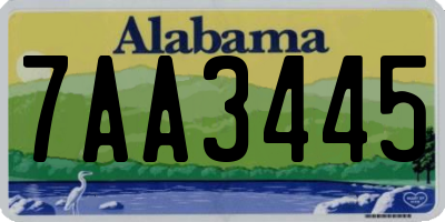 AL license plate 7AA3445