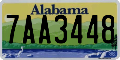 AL license plate 7AA3448