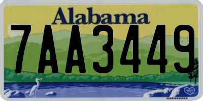 AL license plate 7AA3449