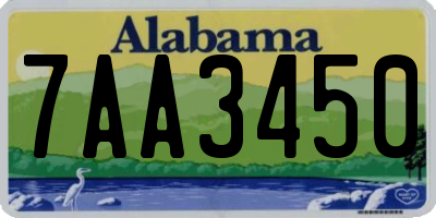 AL license plate 7AA3450