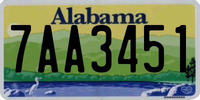 AL license plate 7AA3451