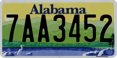 AL license plate 7AA3452