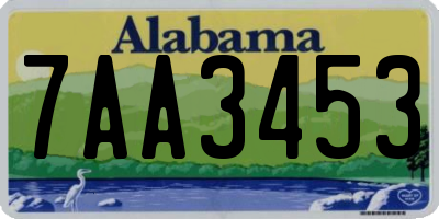 AL license plate 7AA3453