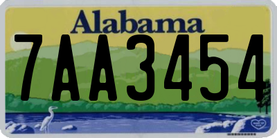 AL license plate 7AA3454