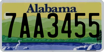 AL license plate 7AA3455