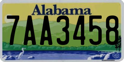AL license plate 7AA3458