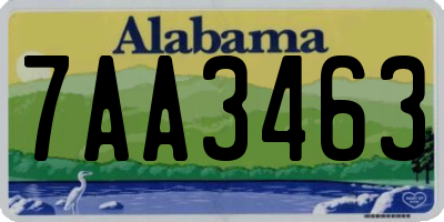 AL license plate 7AA3463