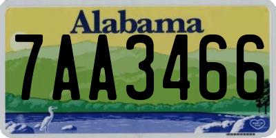 AL license plate 7AA3466