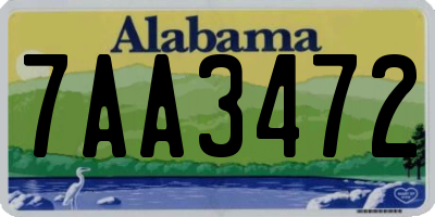 AL license plate 7AA3472